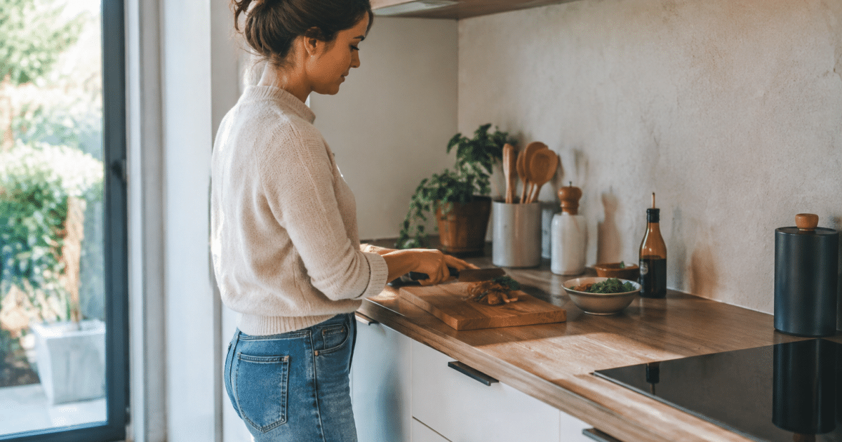 Plan de travail cuisine fixe a hauteur de coude